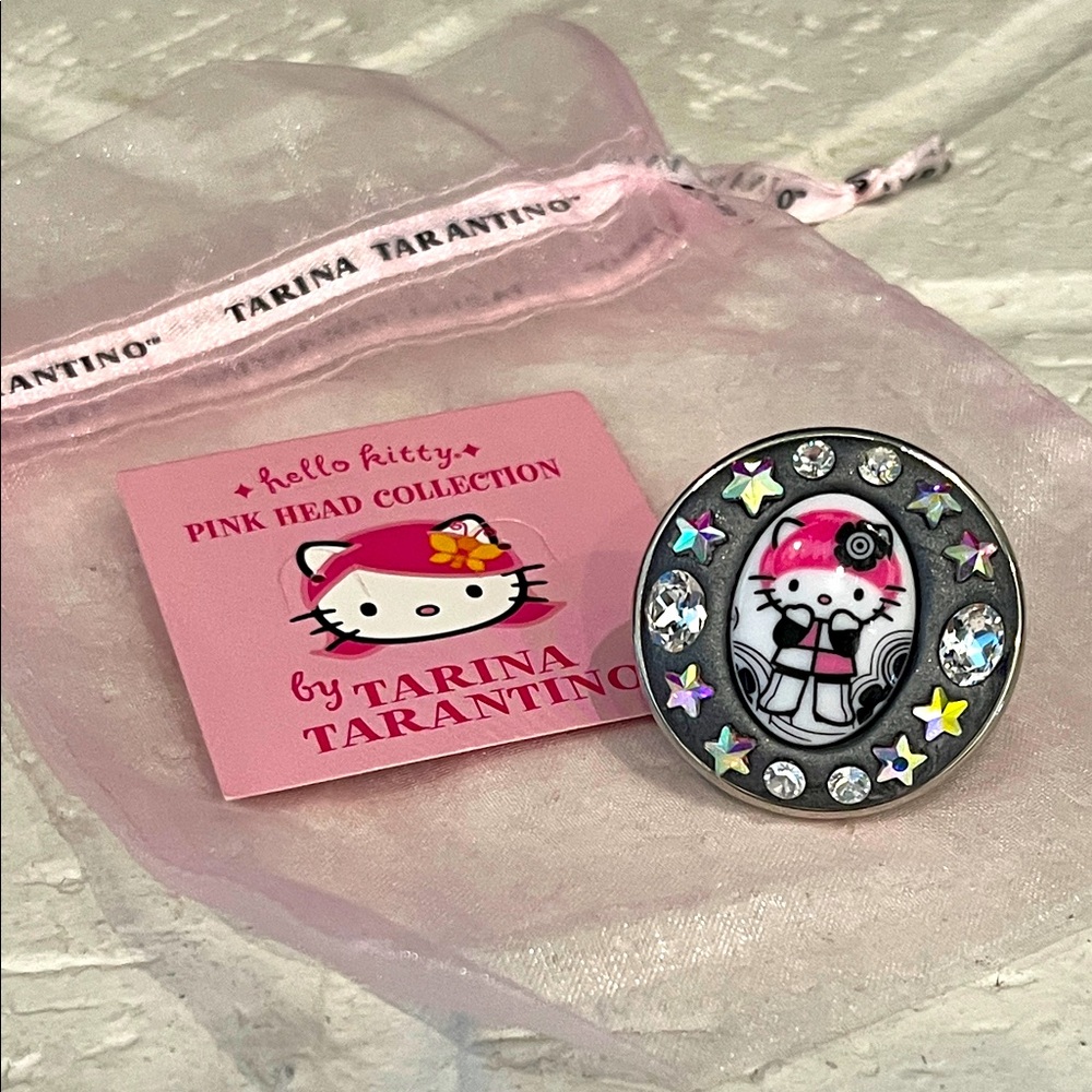RESERVED Tarina Tarantino Pink Head Hello Kitty Pin